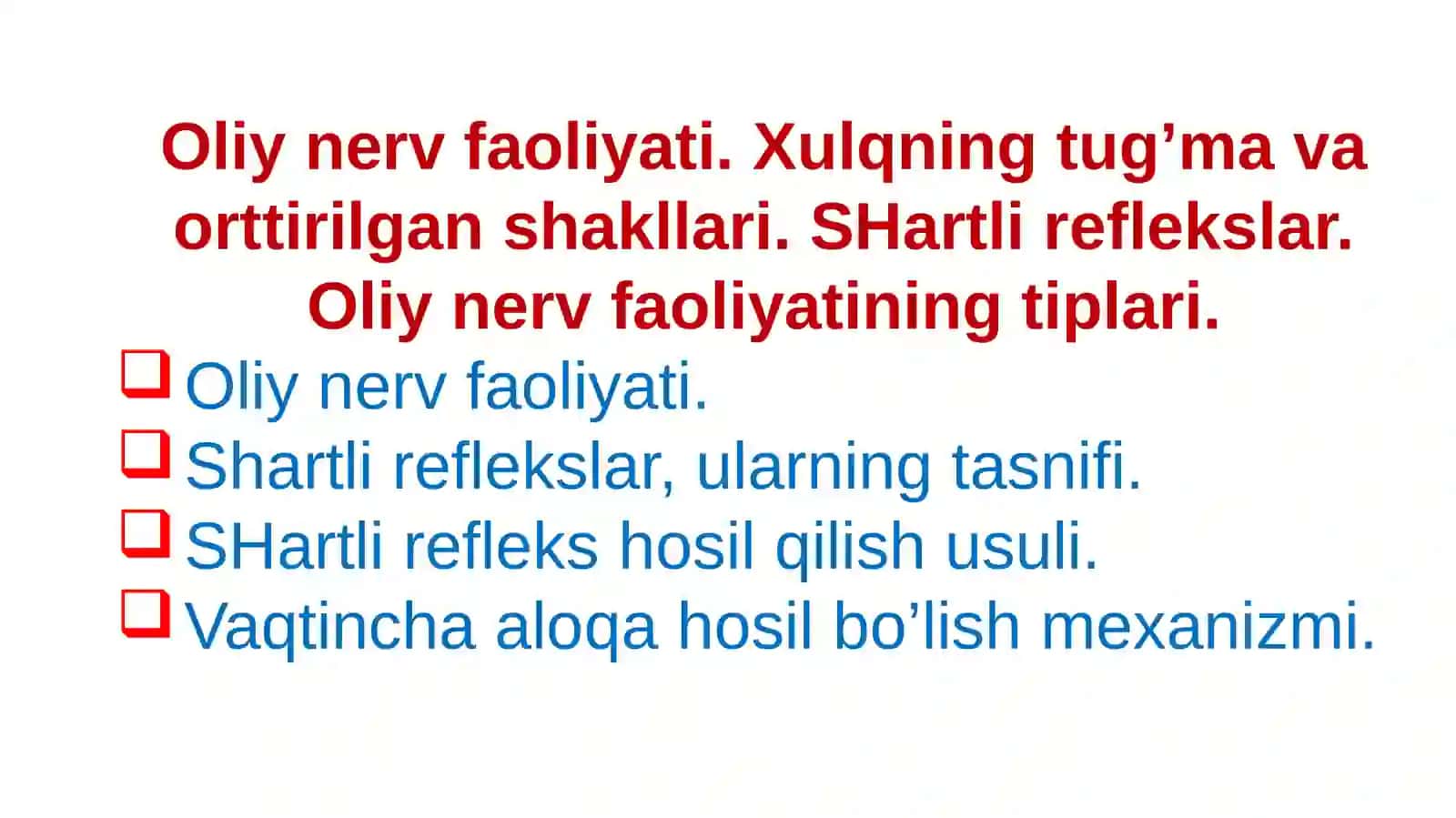 Oliy nerv faoliyati 2