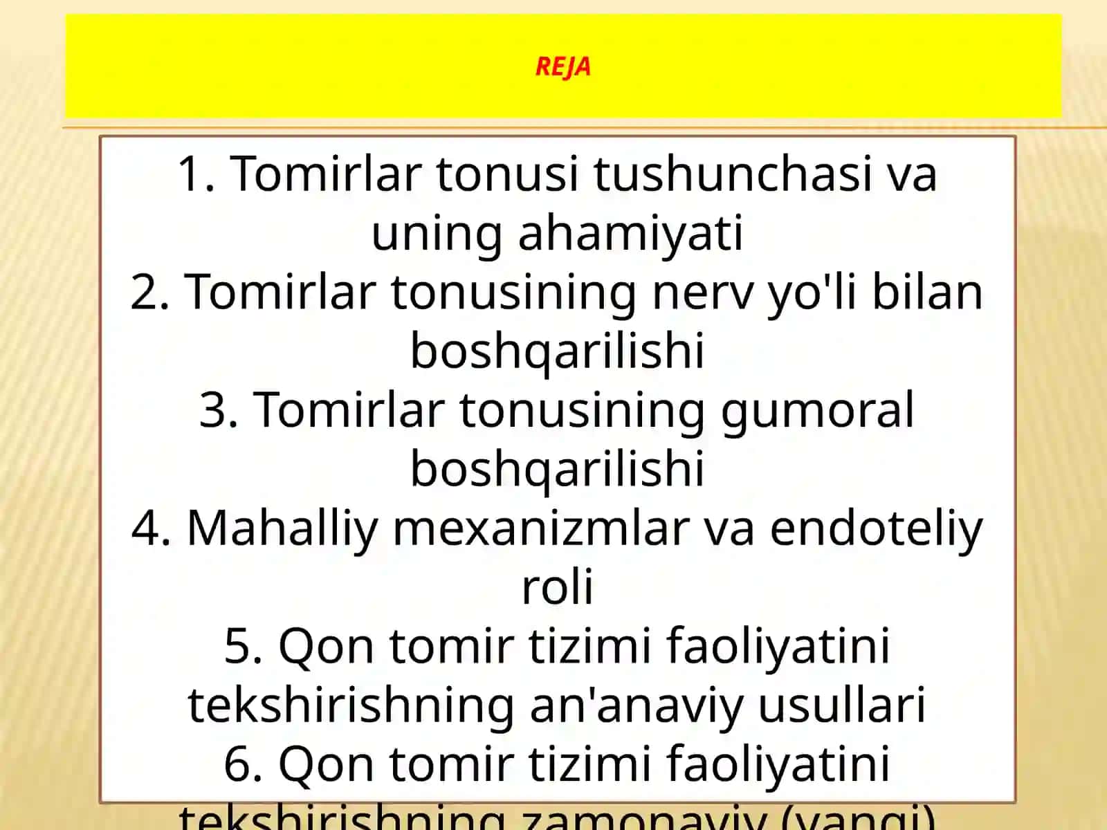Normalfiziologiya fanidan Tomirlar tonusining boshgarilishi 2