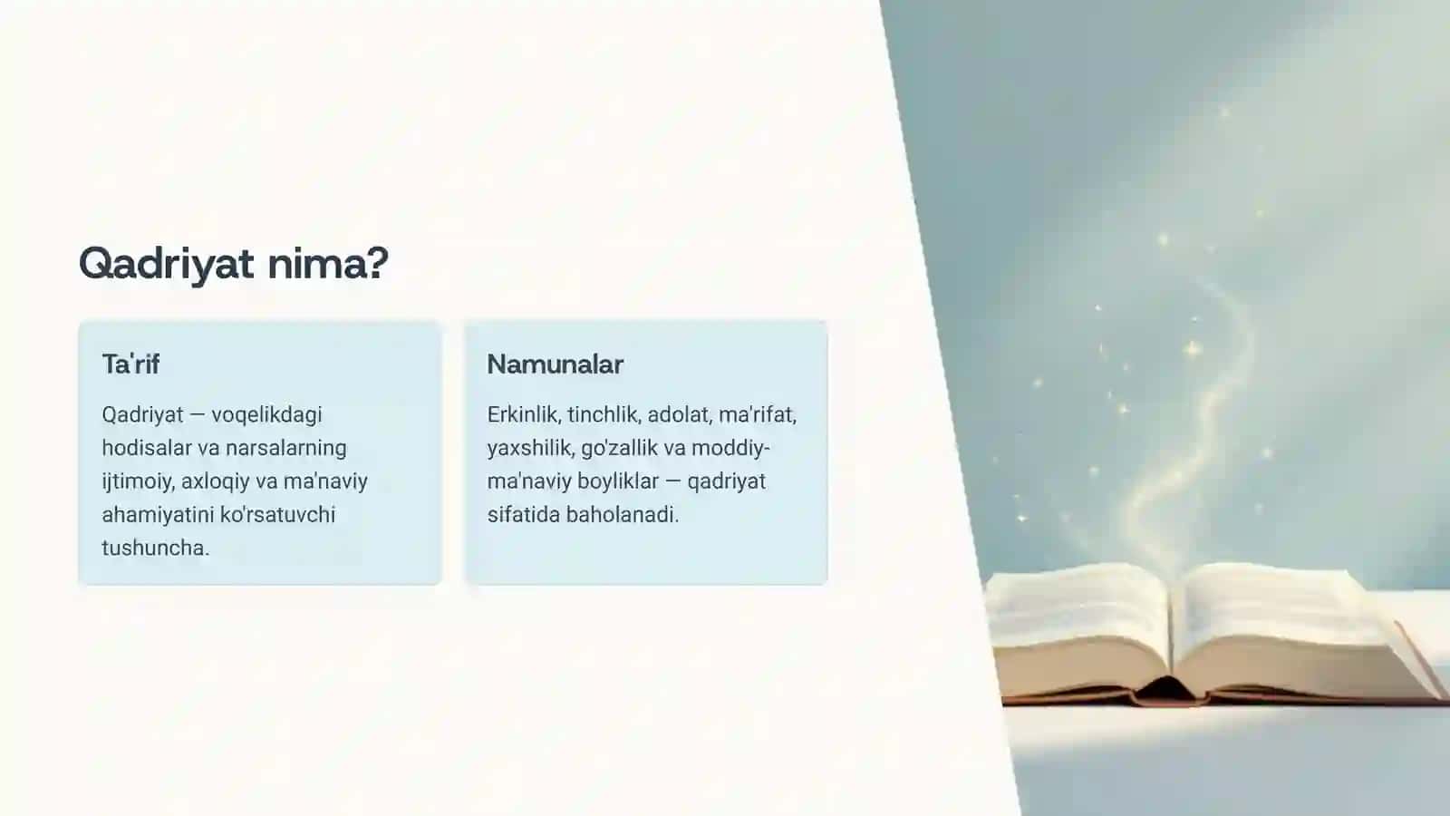 Qadriyatlar: Jamiyat va Inson Hayotidagi O'rni 2