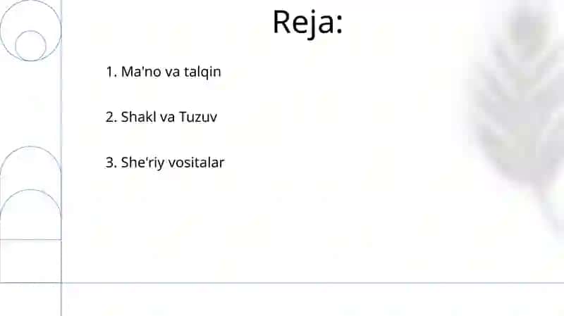 POYA VA UNING TUZILISHI 2