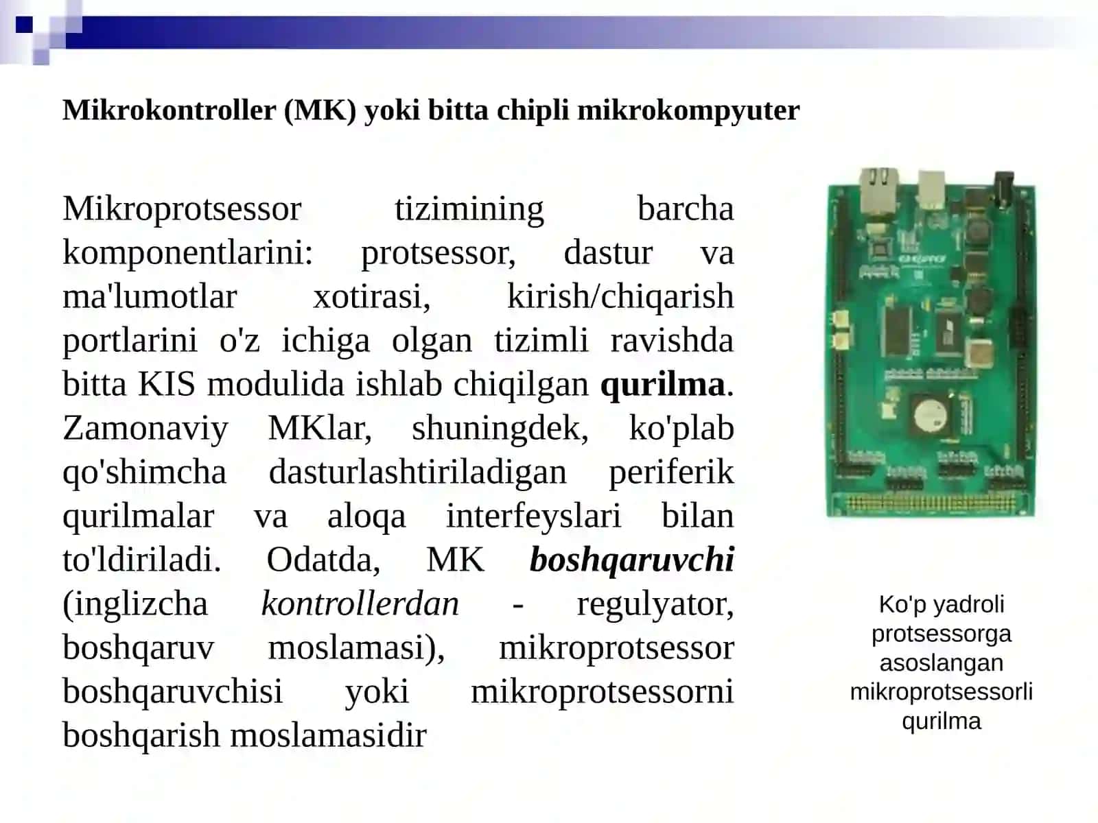 MK asosida qurilmani ishlabchiqishMikrokontrollertizimlarinisozlash 2