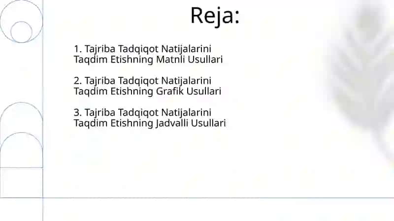Tajriba Tadqiqot Natijalarini Taqdim Etish 2