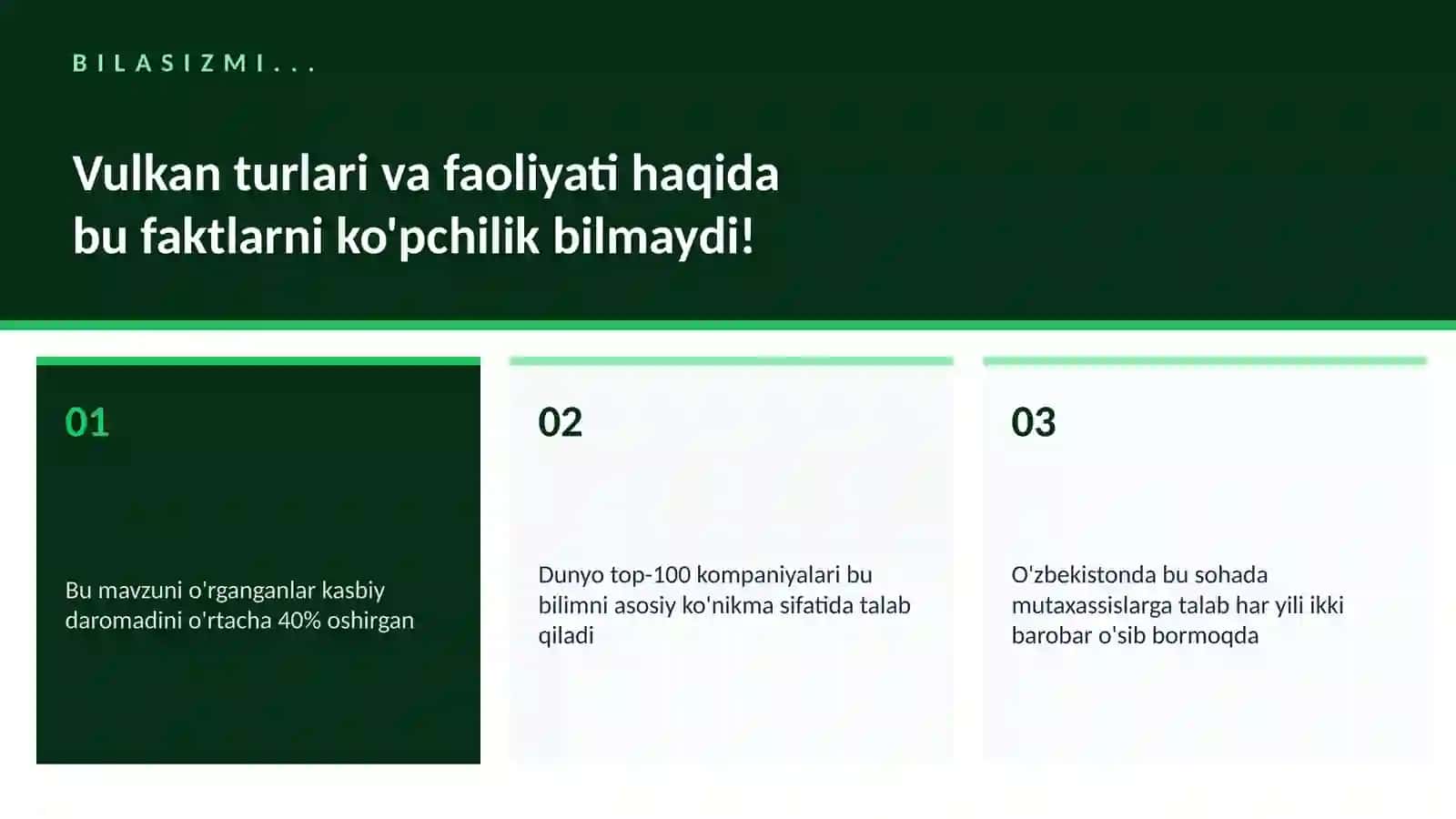 Vulkan turlari va faoliyati 2