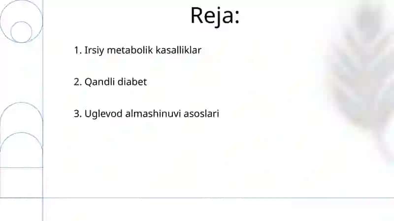Uglevodlar almashinuvi boshqarilishining buzilishlari 2