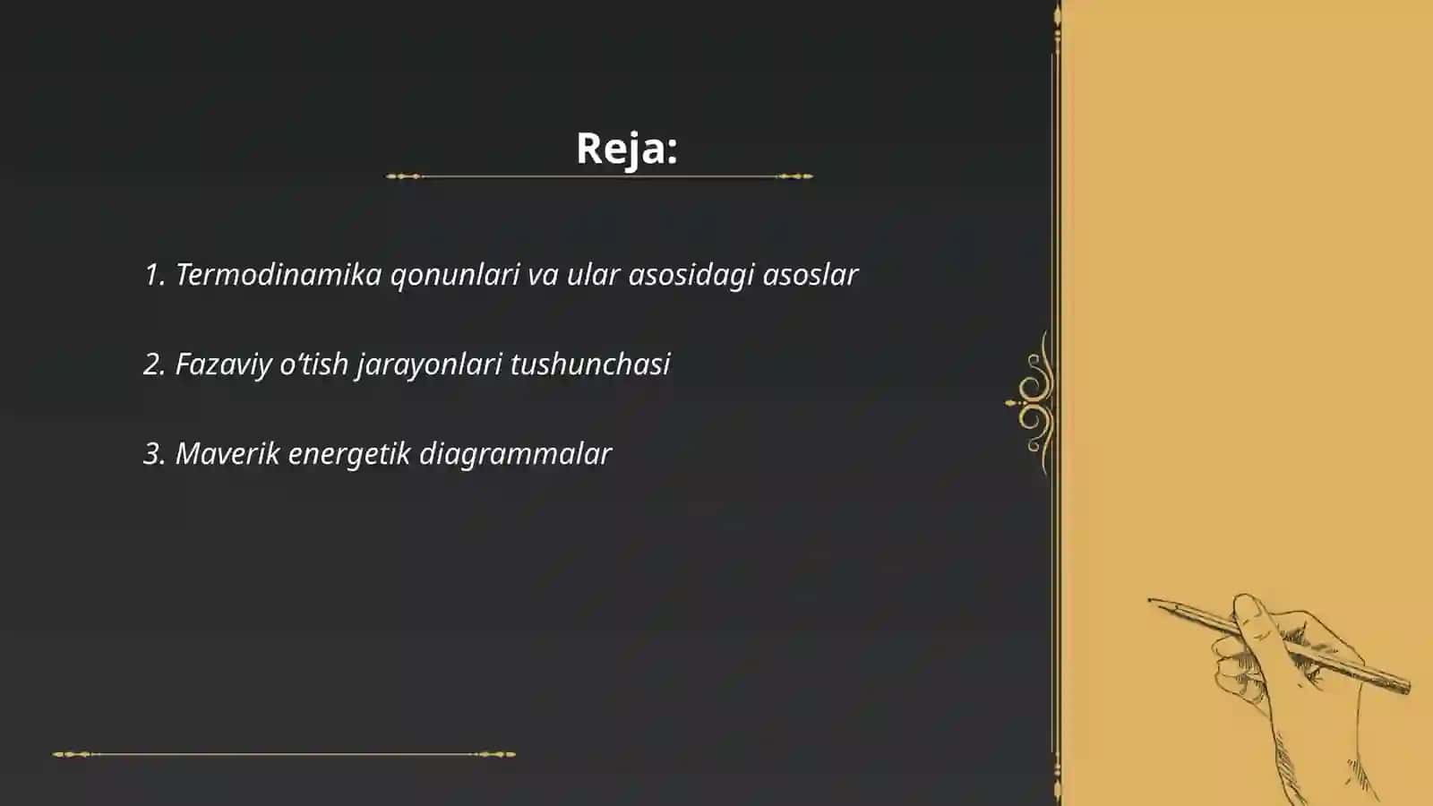Termodinamika qonunlarini fazaviy oʻtish jarayonlarida qoʻllash 2