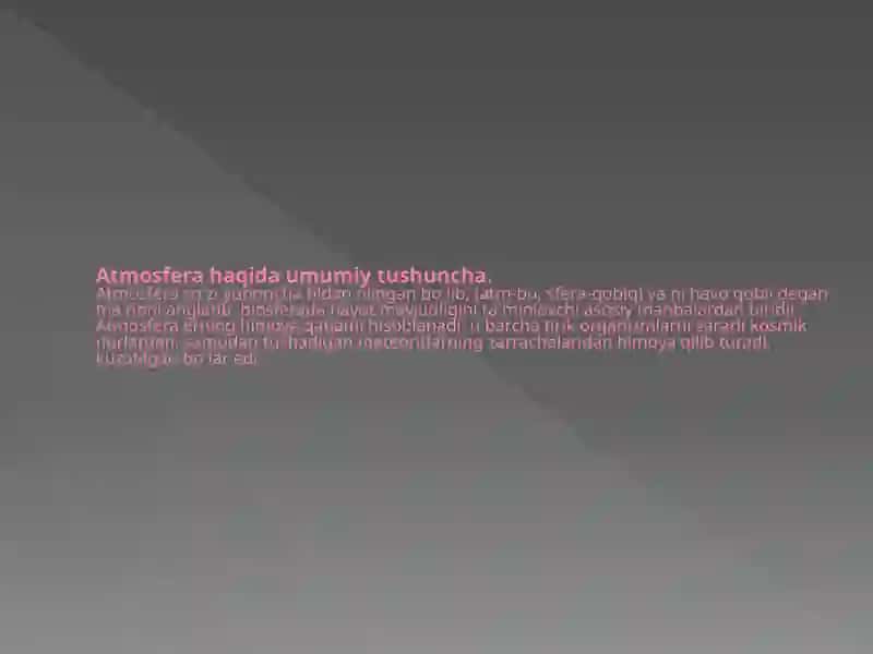 Atmosfera havosining ifloslanishi 2