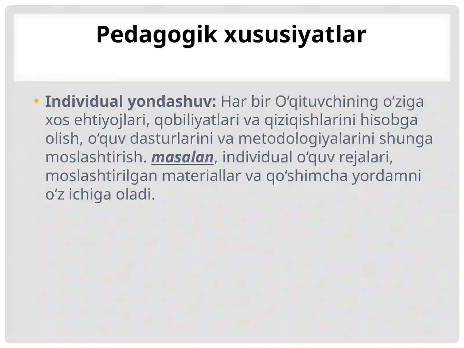 Ta‘lim muassasalarida inklyuziv ta‘limningpedagogik – psixologik xususiyati 2