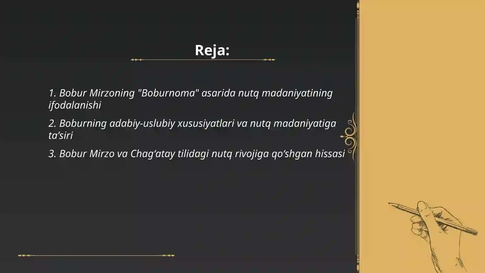 Nutq madaniyati va rivojidagi ulakn xissasi Bobur Mirzo Shayx Al-Xalil 2