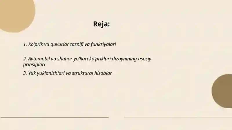 Avtomobil va shahar yo'llaridagi ko'prik inshootlari va quvurlar 2