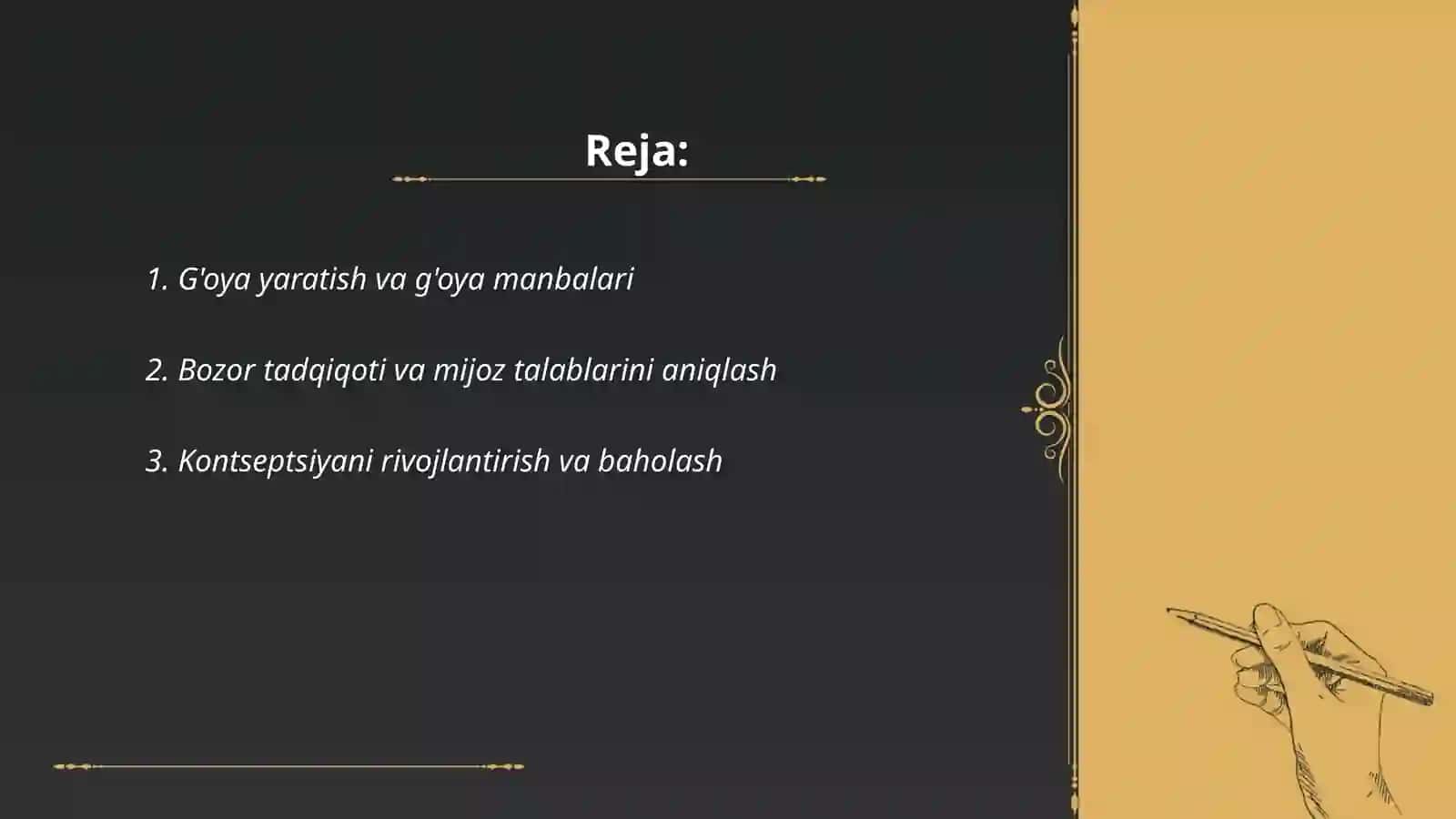 Yangi maxsulotlar va xizmatlarni ishlab chiqish jarayoni 2