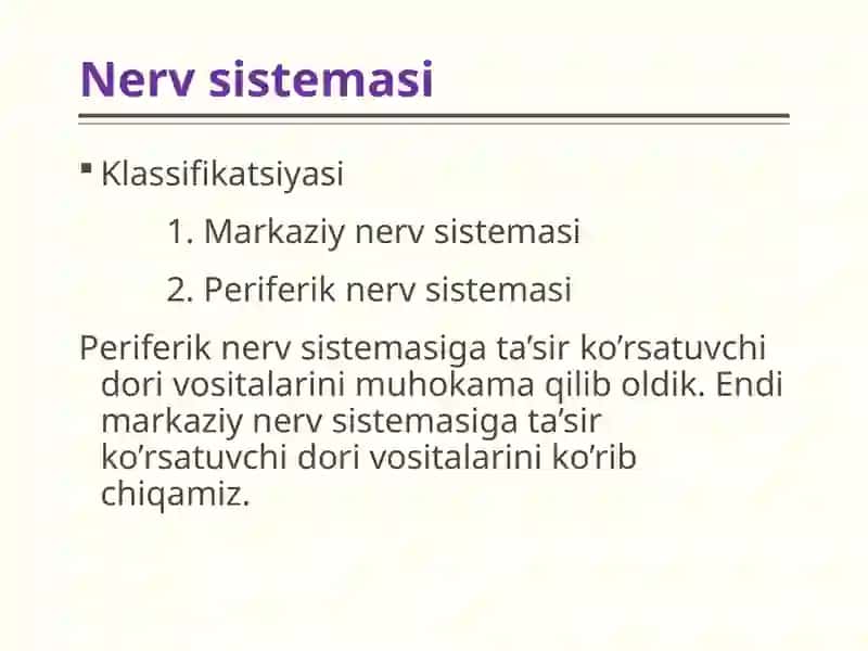 Trankvilizatorlar va sedativ tinchlantiruvchi moddalar 2