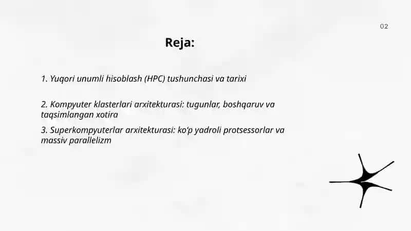 Kompyuter klasterlari va superkompyuterlar 2