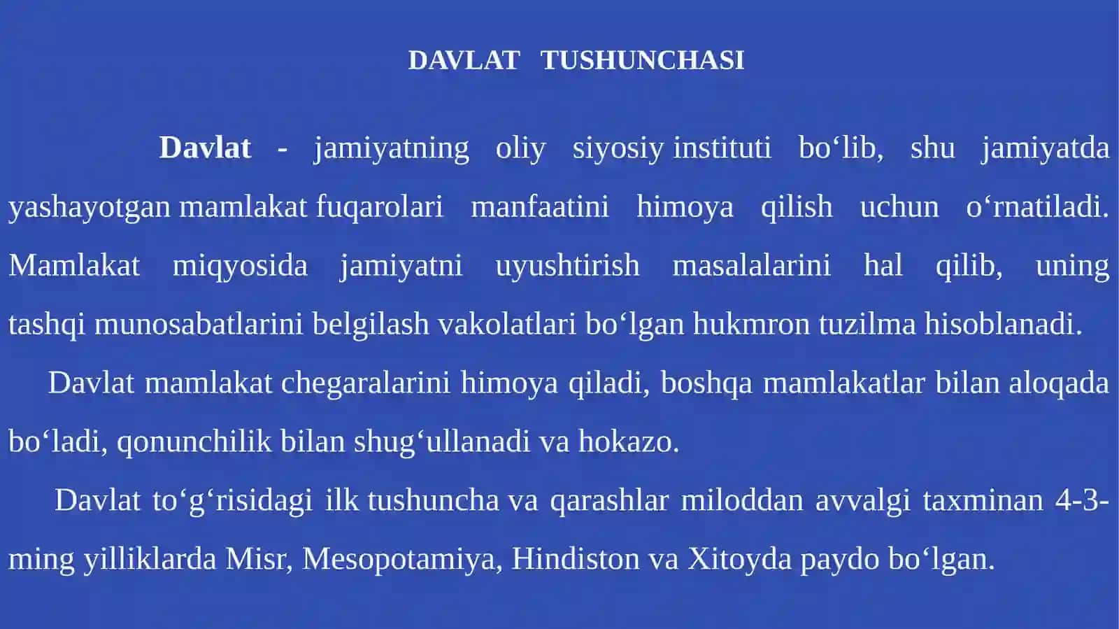 Davlatchilik Tushunchasi va Tarixi 2