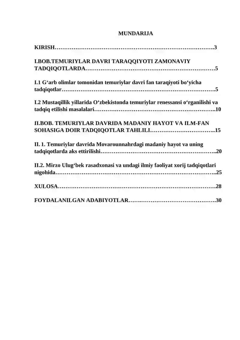 TEMURIYLAR DAVRI RENESSANSINING ZAMONAVIY TADQIQOTLARDA O’RGANILISHI 2