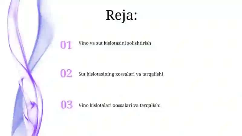 Vino kislotasi xossalari Sut kislotasi tabiatda uchrashi tuzilishi xossalari 2