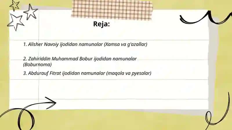 Alisher Navoiy ijodidan namunalar (Xamsa va g'azallar) 2