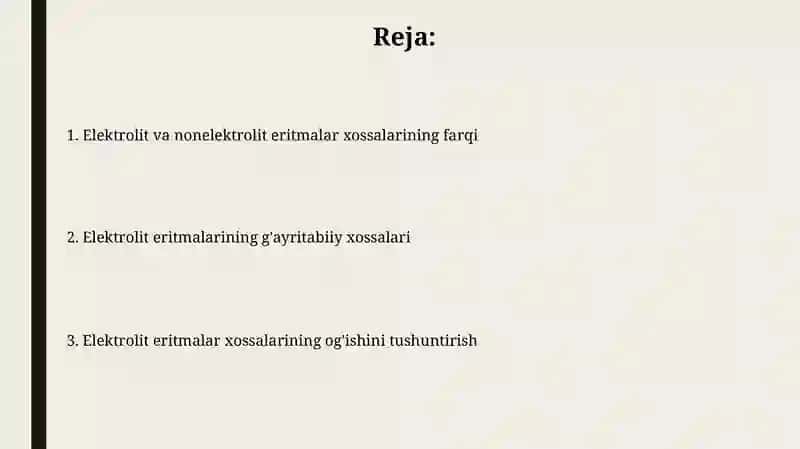 Elektrolit eritmalarning xossalarini noelektrolit eritmalar xossalaridan chetlanishini ifoda qilish 2