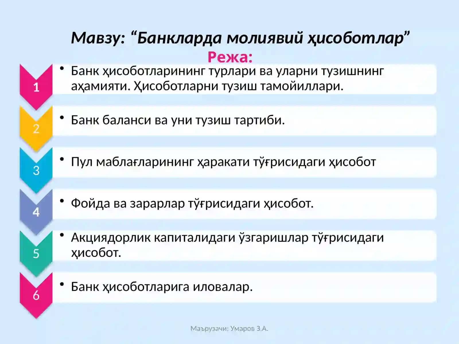 Банкларда молиявий ҳисоботлар 2