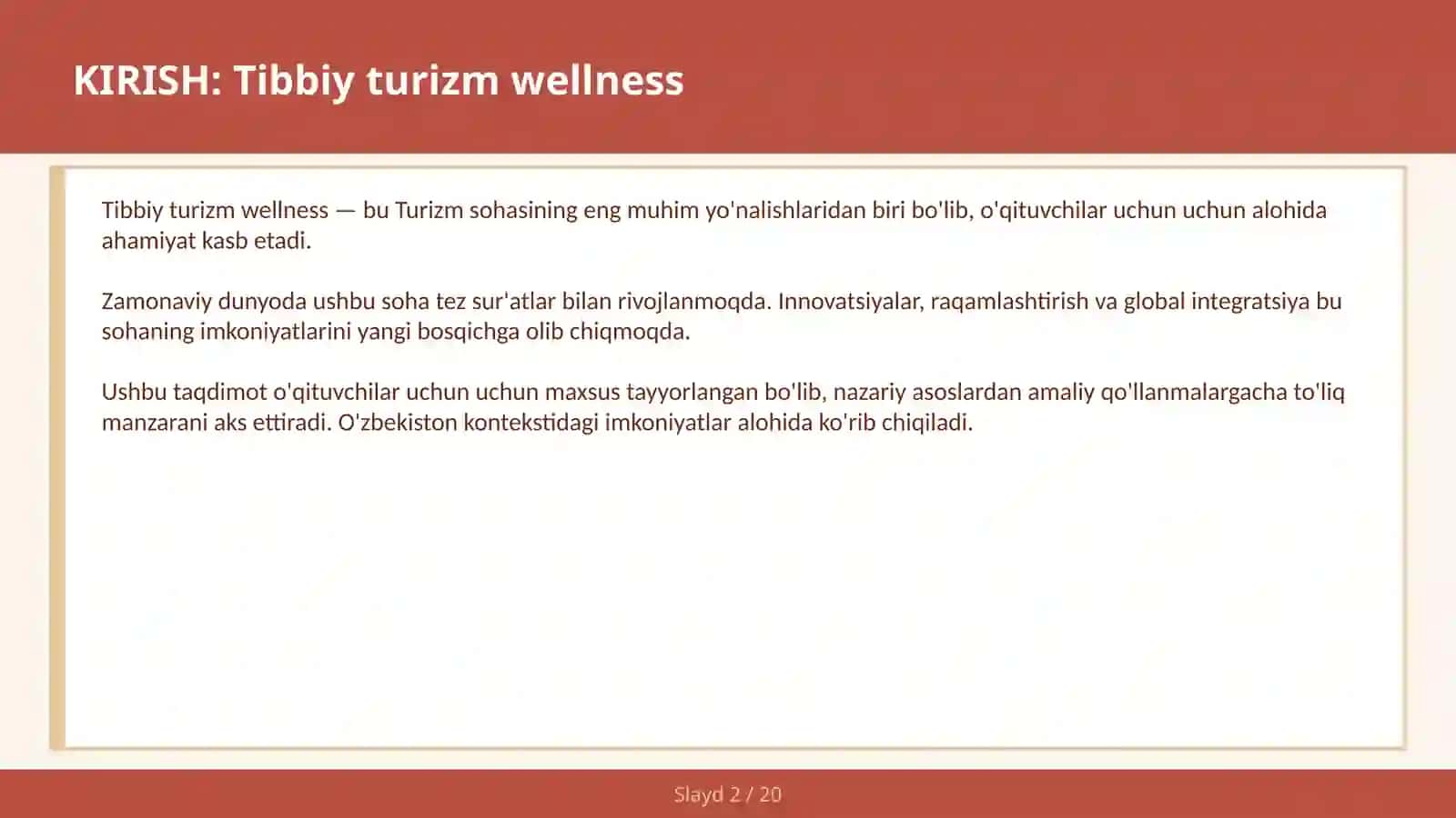 Tibbiy Turizm Wellness 2