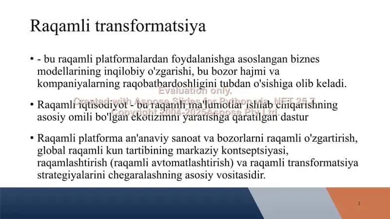Raqamli transformatsiya 2