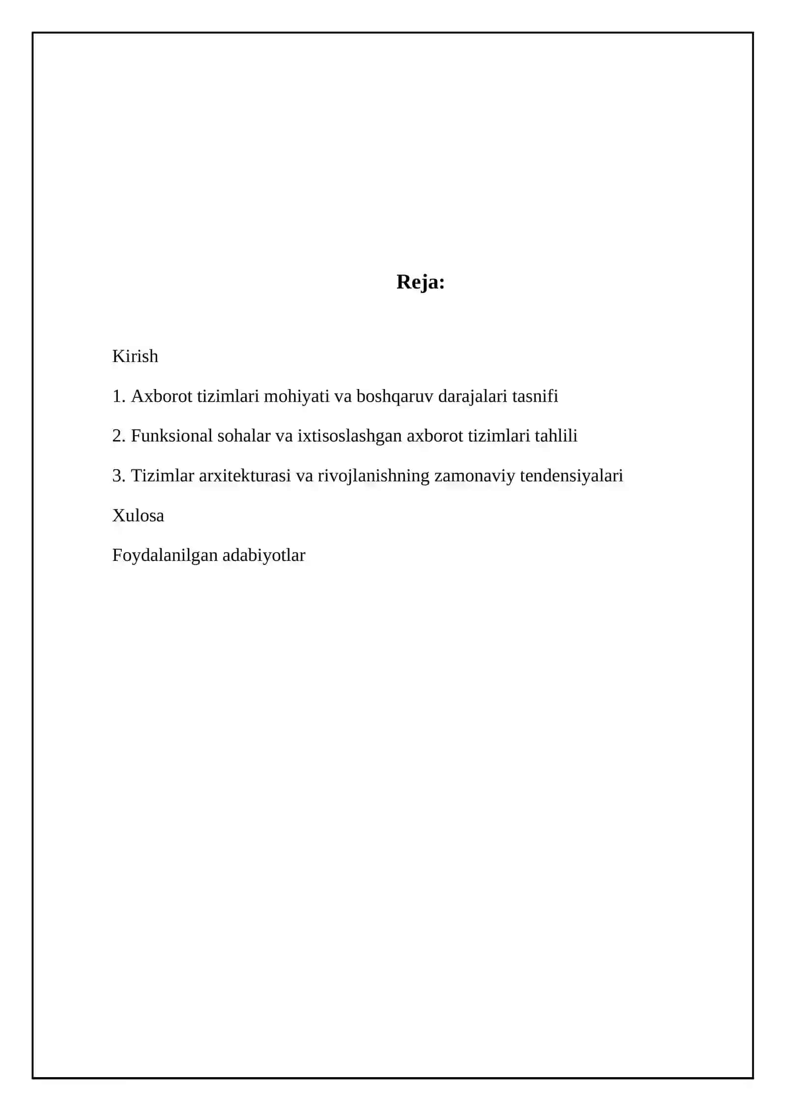 Axborot tizimlarining tasnifi 2