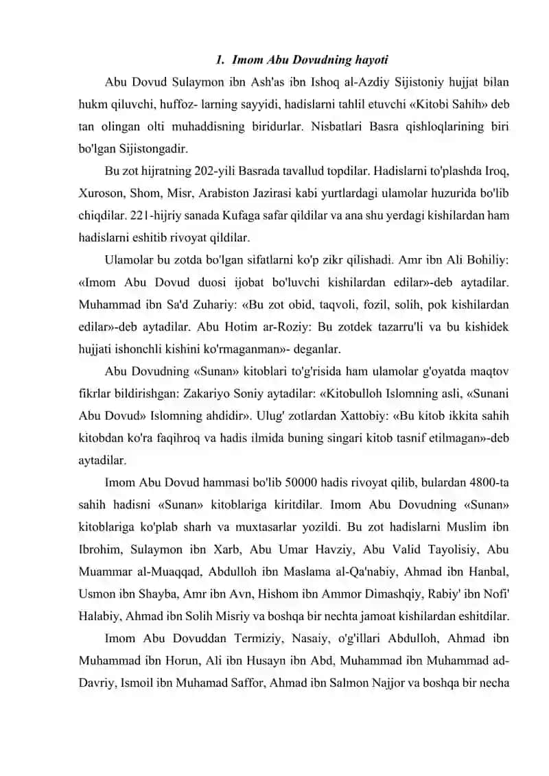 IMOM ABU DOVUD SULAYMON SIJISTONIY HAYOTI VA FAOLIYATI 2