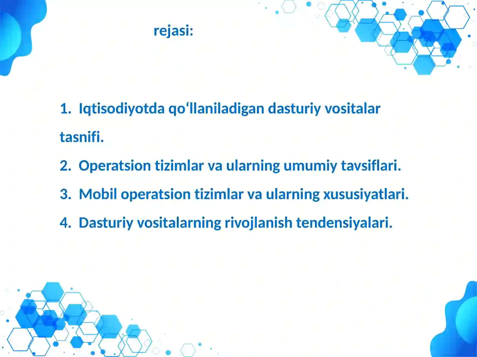 Iqtisodiyotda foydalaniladigan dasturiy ta’minot 2