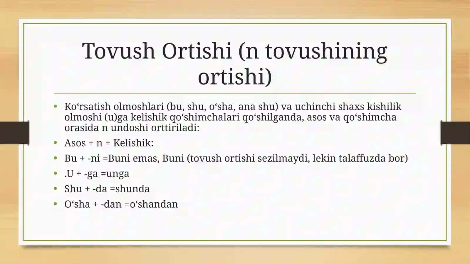 Olmoshlarda fonetik oʻzgarish 2