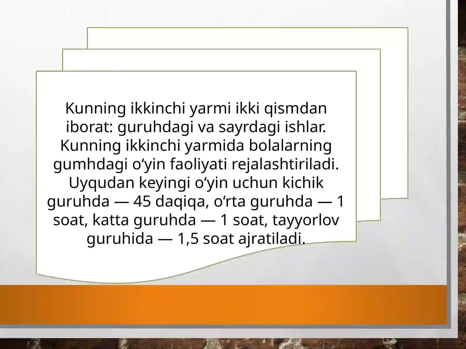 Kunning ikkinchi yarmi rejalashtirish 2
