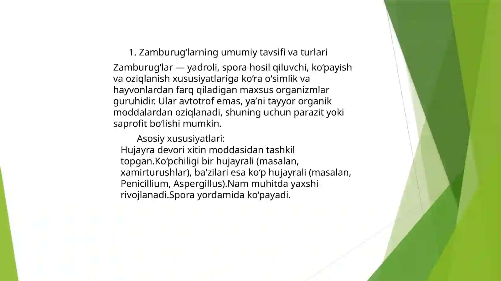 Zamburug’larning sanoat va qishloq xo’jaligida ahamiyati 2