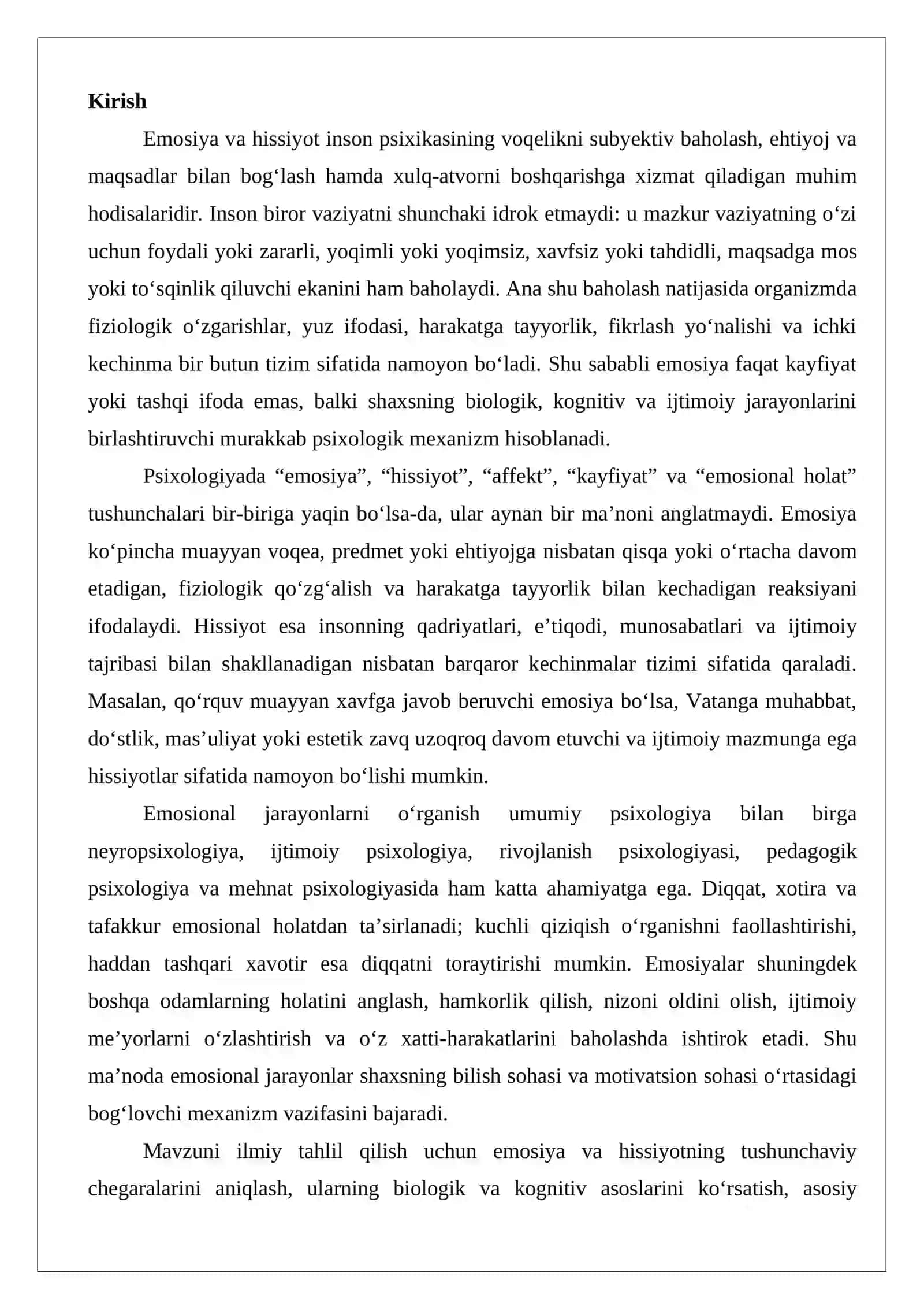 Emosiya va hissiyot haqida umumiy tushunchalar va uning turlari va funksiyalari 2