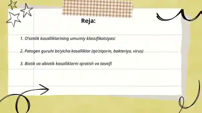 Oʻsimliklar klassifikasiyasi kasaliklari 2