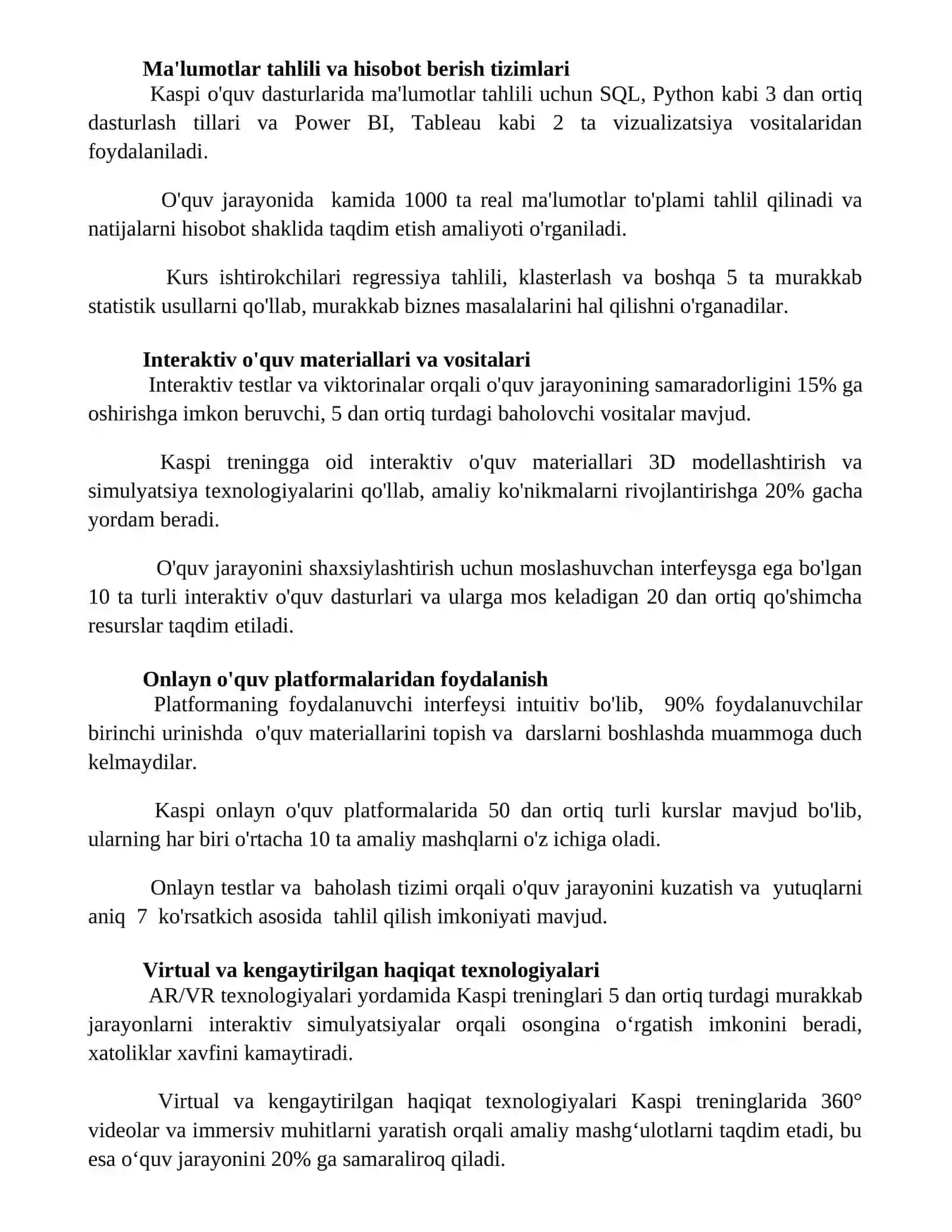Kaspi talim mavzusini texnalogiyalari 2