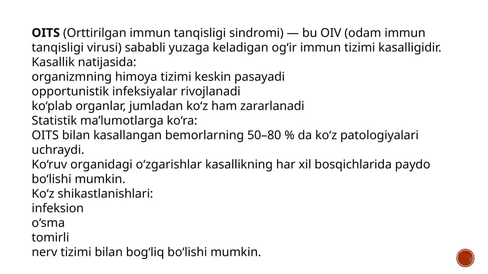 OITS da koʻruv organidagi oʻzgarishlar 2