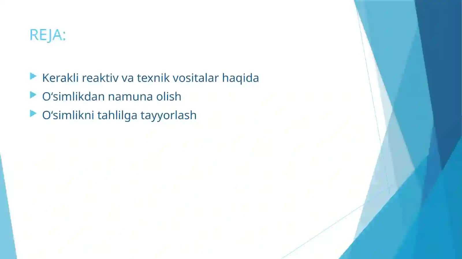 O‘SIMLIK NAMUNASINI OLISH VA UNI TAHLILGA TAYYORLASH 2