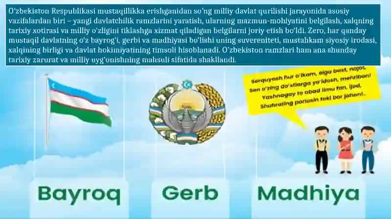 Oʻzbekiston Respublikasining davlat ramzlari va ularning qabul qilinishi 2