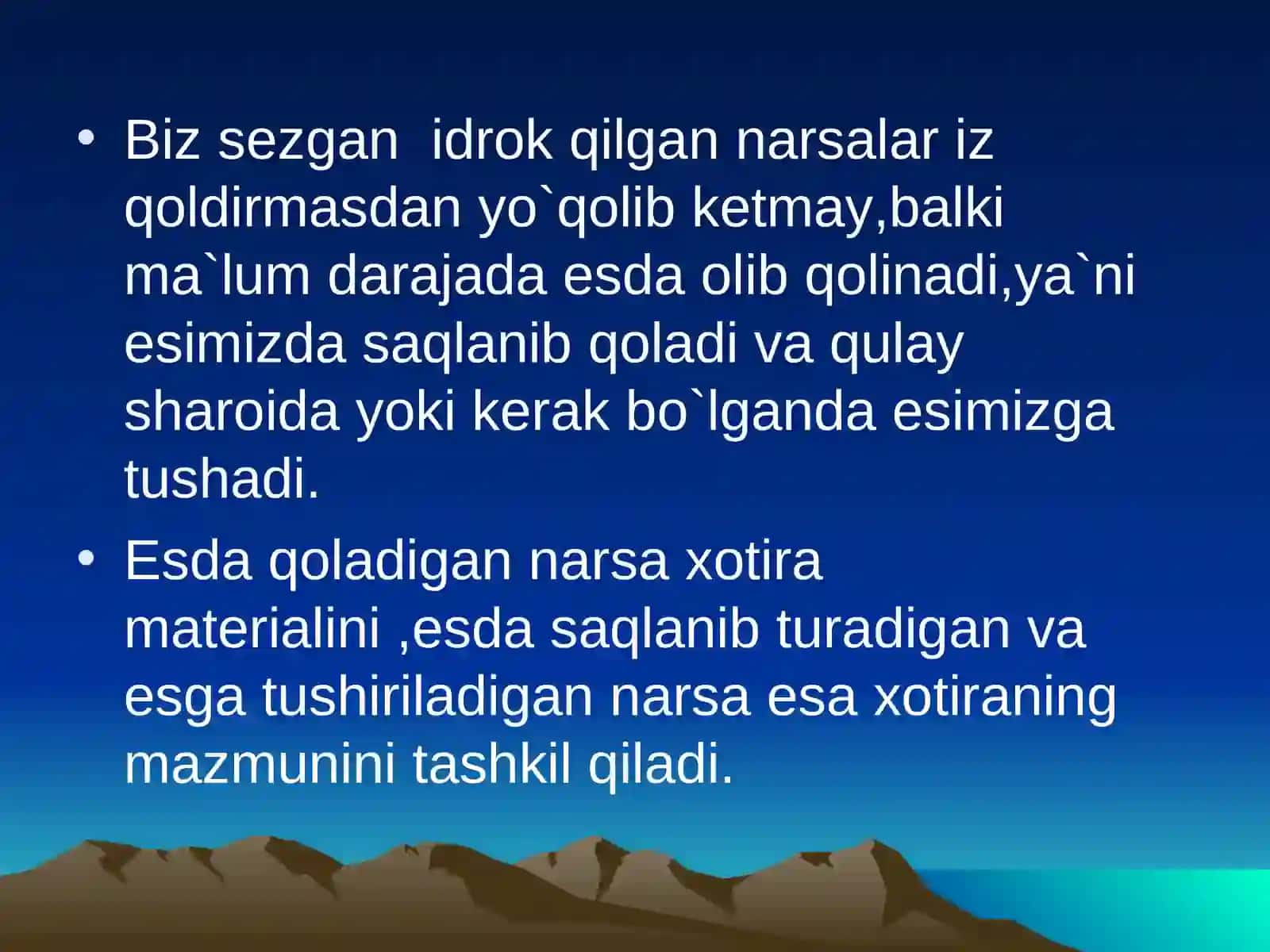 Xotira turlari klassifikatsiyasi 2