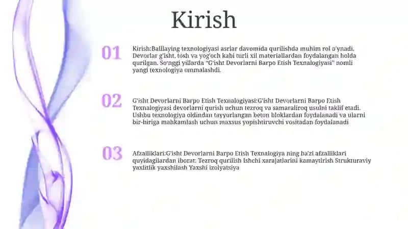 G'Isht Devorlarni Barpo Etish Texnalogiyasi 2