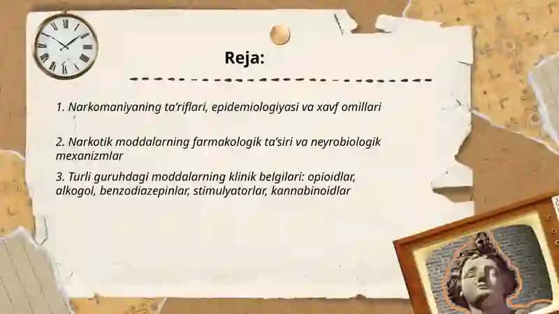 Narkomaniya va uning asoratlari. Farmakalogik jihatdan davolash usullari va dori vositalarini qanday qo'llash 2