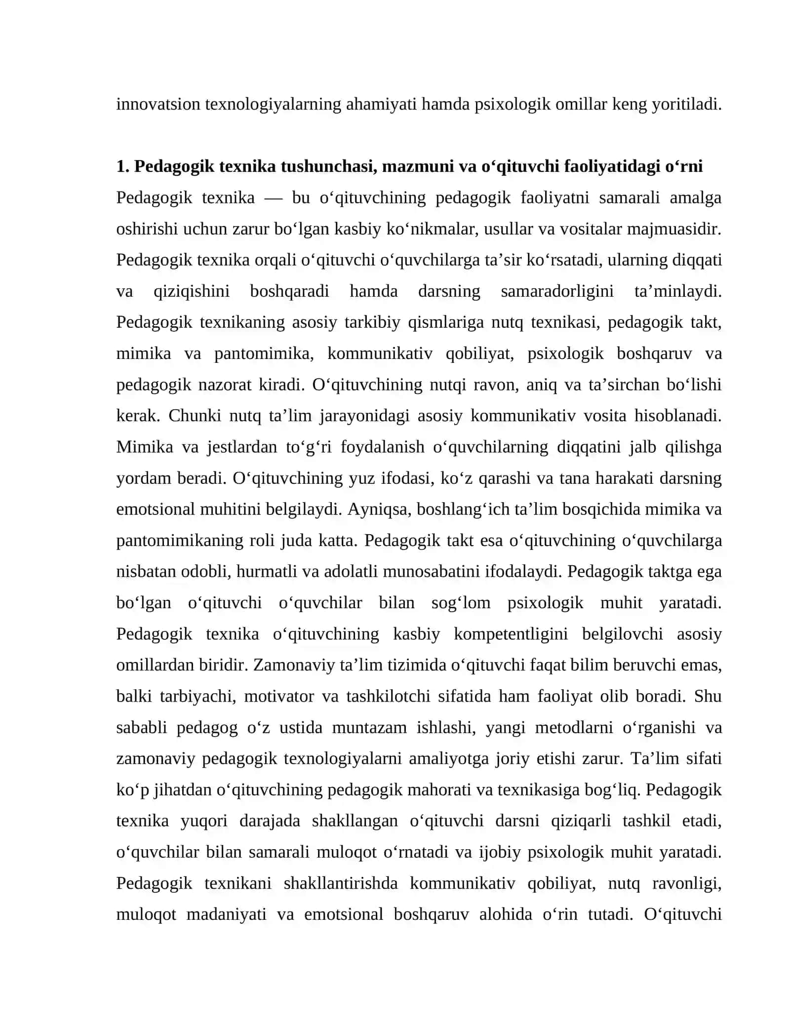 Oʻqituvchining pedagogik tehnikasini shakllantirish yoʻllari 2