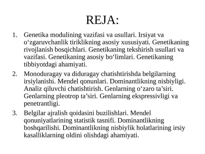 UMUMIY GENETIKA ASOSLARI 2