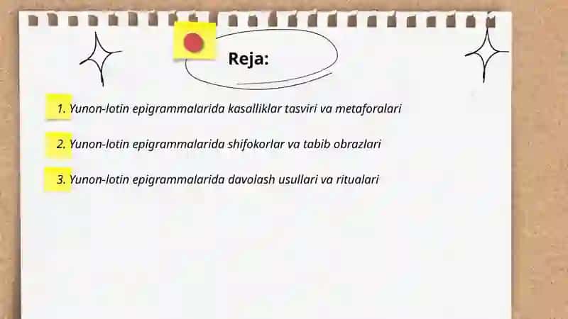 Yunon-lotin epigrammalarida tibbiyot vasalomatlik 2