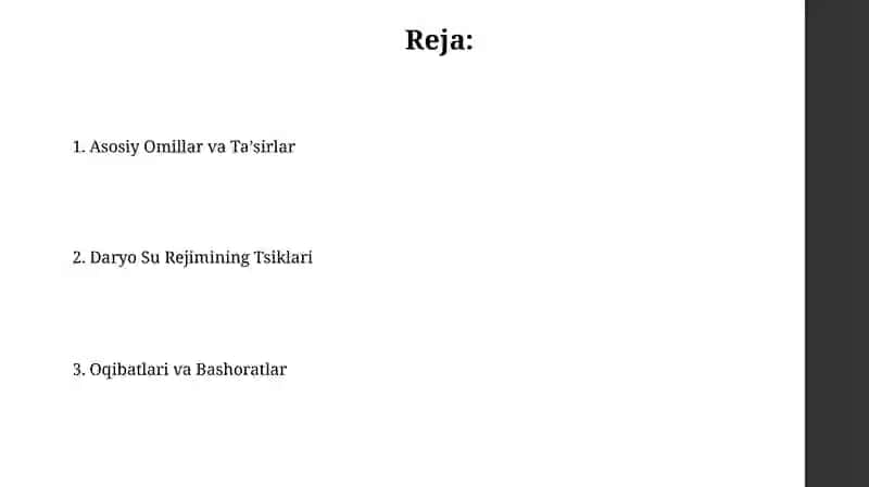 Daryolar suv rejimining davirlari 2