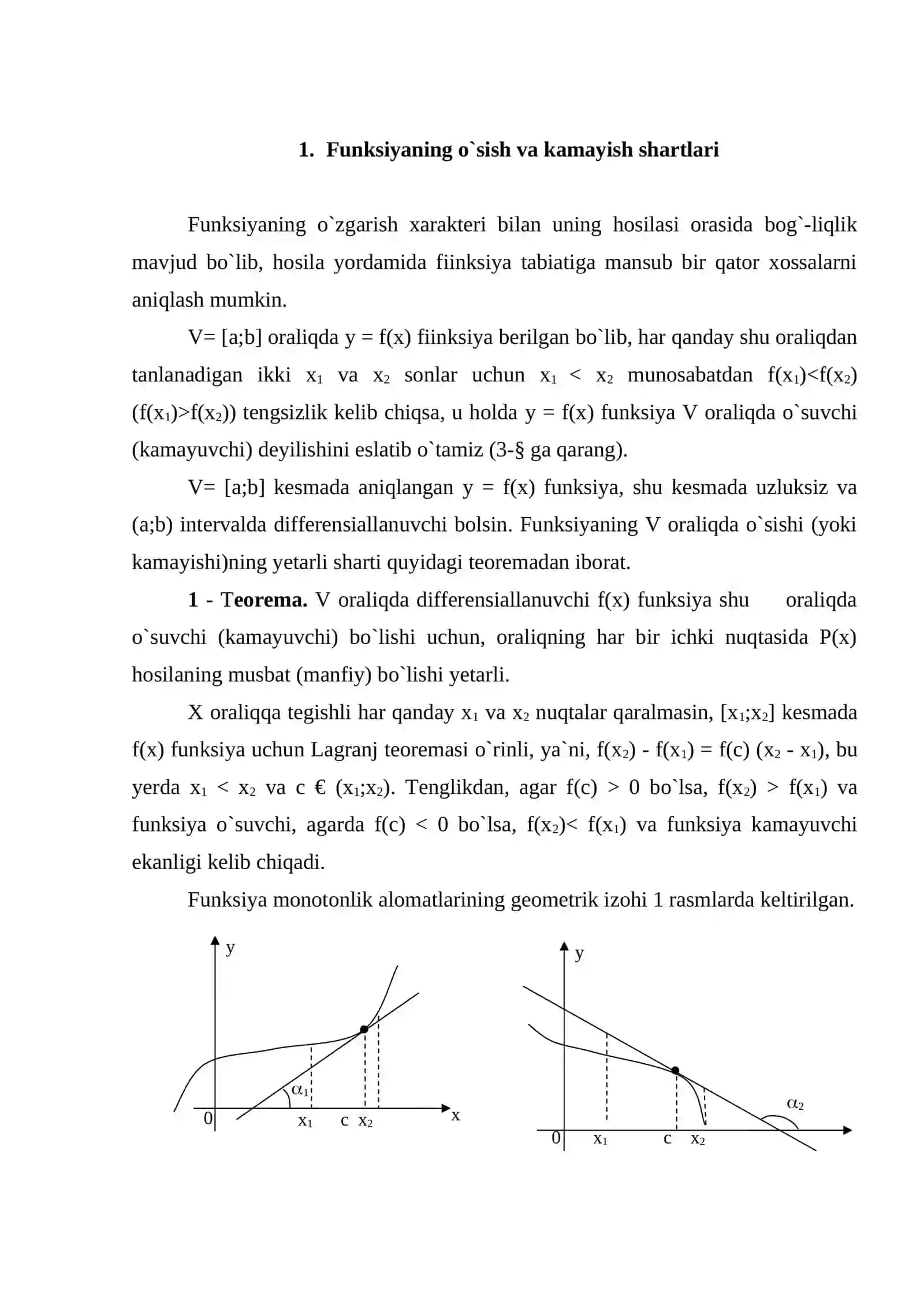 Funksiyani hosila yordamida to'la tekshirish va uning grafigini chizish 2