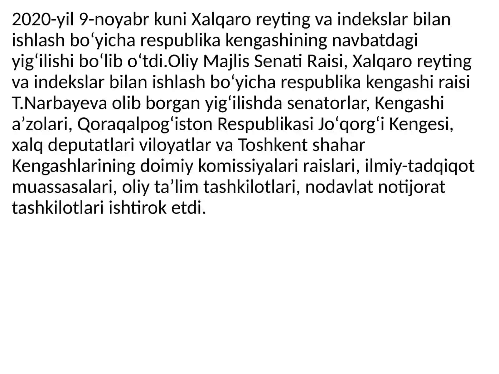 SIYOSIY HUQUQIY SOHADAGI (10TA) USTUVOR XALQARO REYTINGLAR VA ULARGA O’ZBEKISTONNING INTEGRATSIYALASHUVI 2