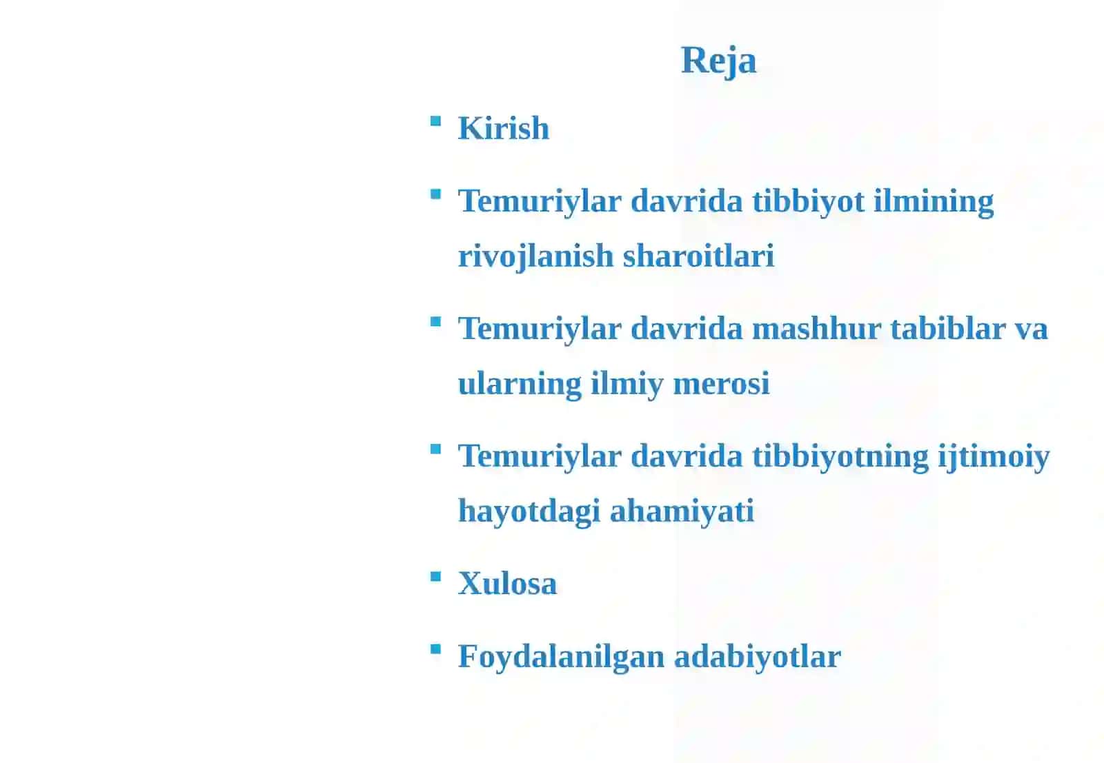 Temuriylardavri Renessansidagi Tibbiyot sohasi va killari 2