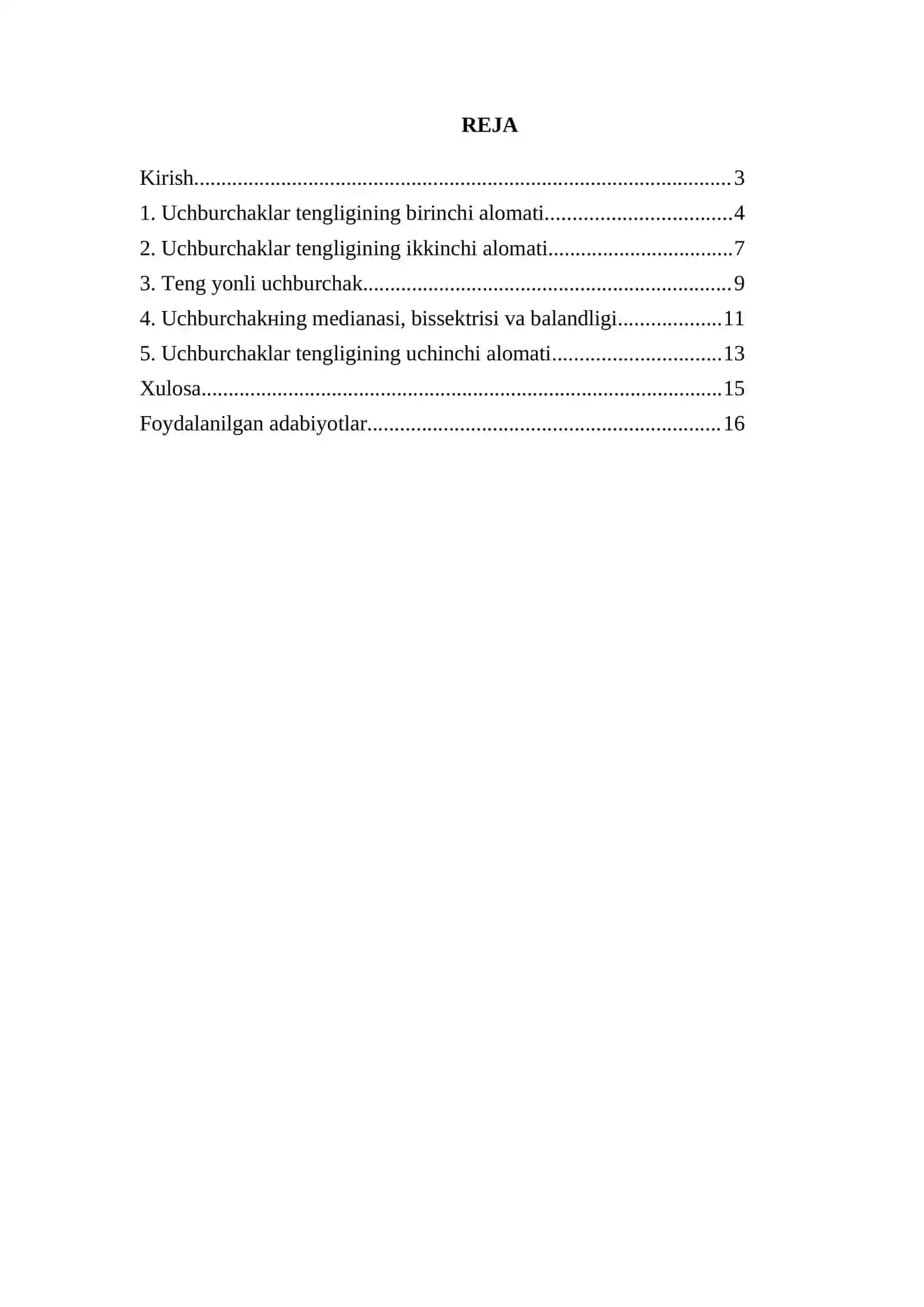 UCHBURCHAKLARNING TENGLIK ALOMATLARI 2