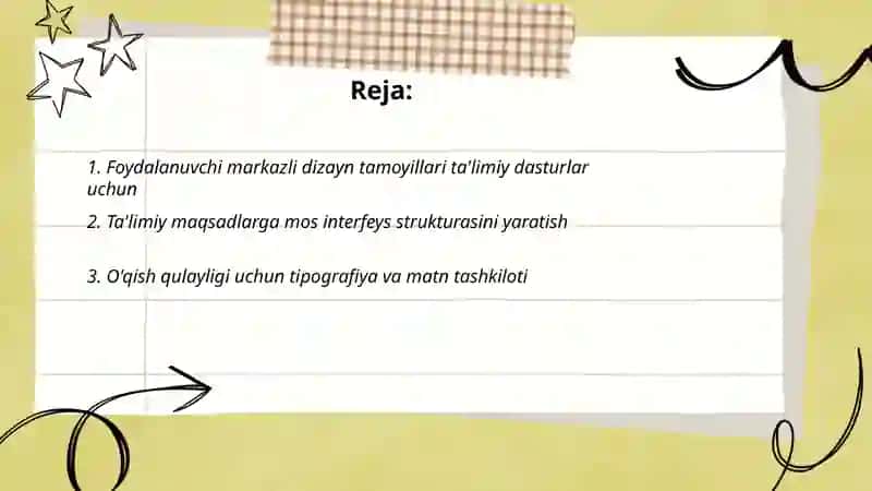 Ta'limiy yo'nalishda chiqiladigon dasturlar interfeysi dizayn tamoyillari 2