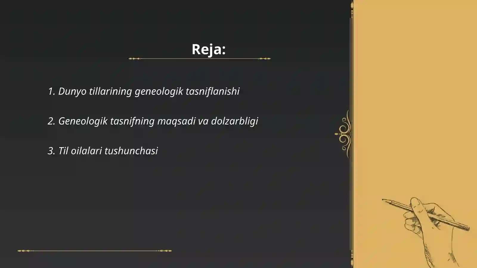 Dunyo tillarining geneologik va morfologik tasnifi haqida 2