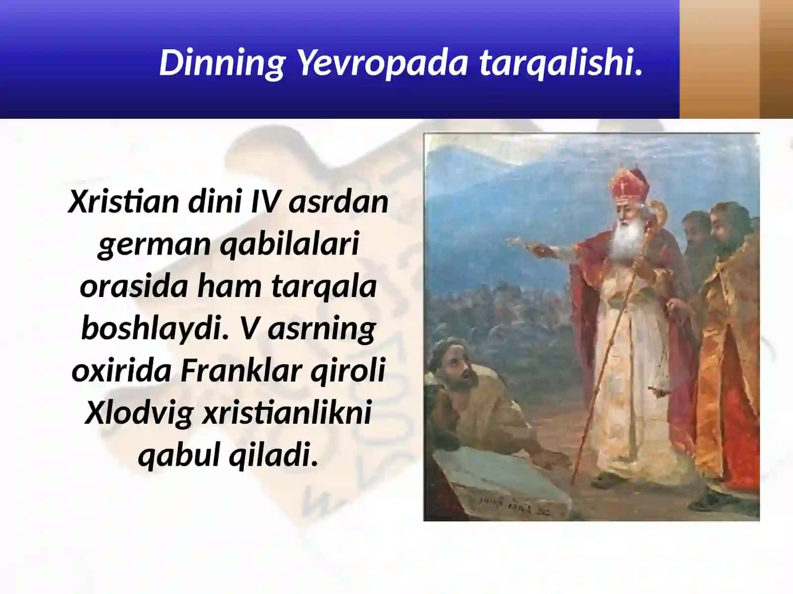 7-sinf Jahon tarixi O'rta asrlarda xristianlik dars taqdimot 2